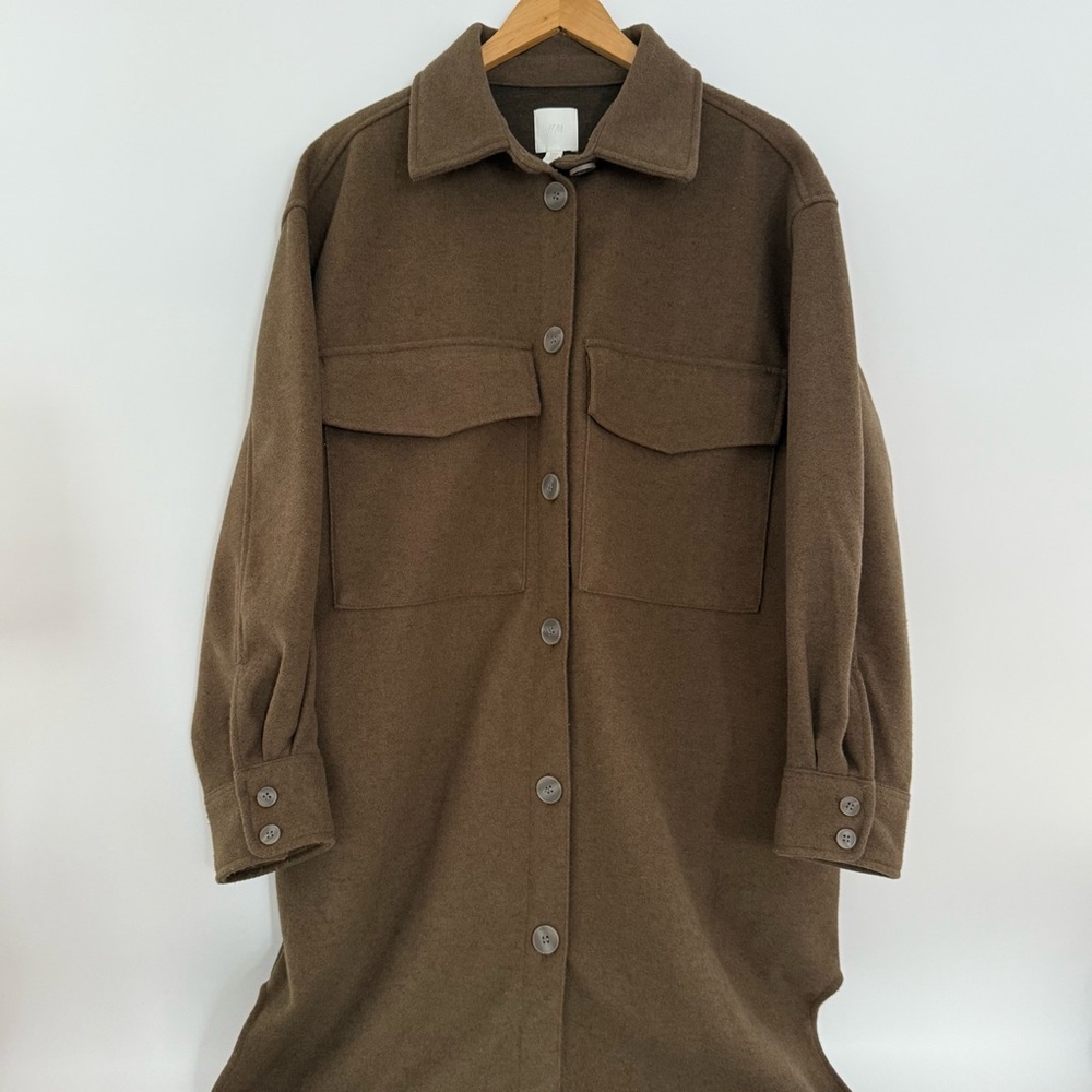 H&M WOMEN’S OVERSIZED LONG SHIRT JACKET MEDIUM